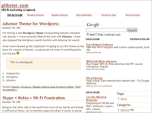 Pilkster AdSense Theme